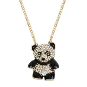 Betsey Johnson Crystal Pavé Panda Necklace